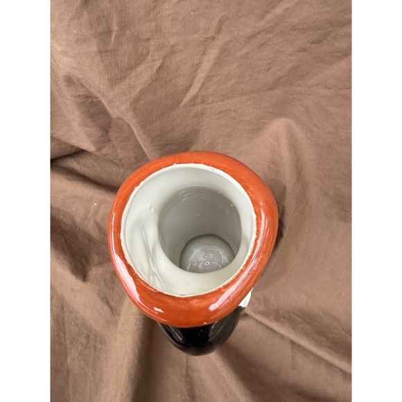 Vintage Ceramic Bird Macaw Parrot Tiki Vase Planter Gardening Flowers 8 Inch - Picture 6 of 8